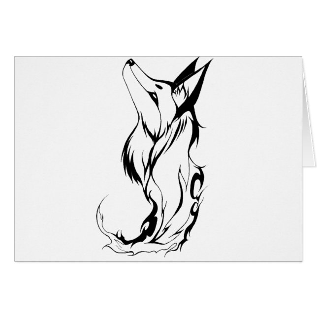 Conception de tatouage de Fox de tribal (Devant horizontal)