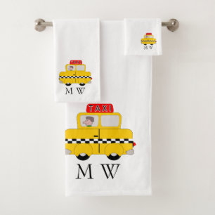 Conception de taxi jaune monogrammée
