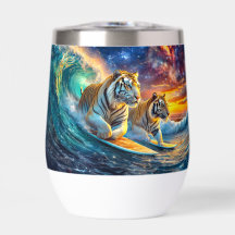 Conception de Tigres surfant dans l'espace par Ric
