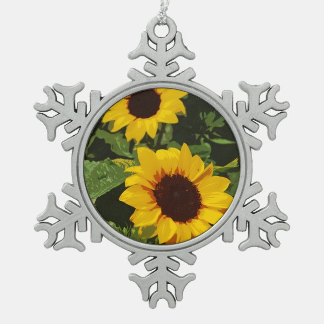 Conception de tournesol jaune ornement de Noël (Devant)