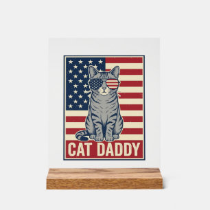 Conception de vecteur de chat patriotique Cat Dadd