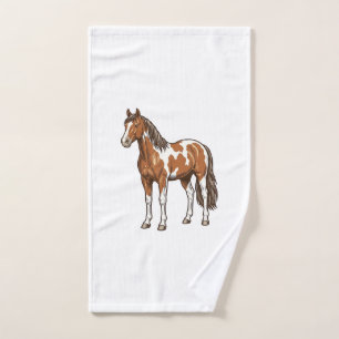 Conception de vecteur de cheval Pinto gravé antiqu