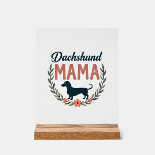 Conception de vecteur de maman teckel floral vinta