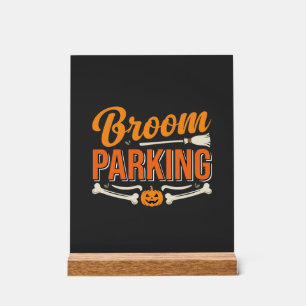 Conception de vecteur de parking balai Halloween_1