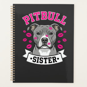 Conception de vecteur de sœur de Pitbull amoureuse