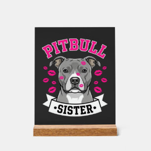 Conception de vecteur de sœur de Pitbull amoureuse
