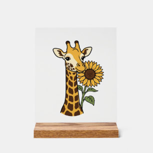 Conception de vecteur de tournesol de girafe vinta