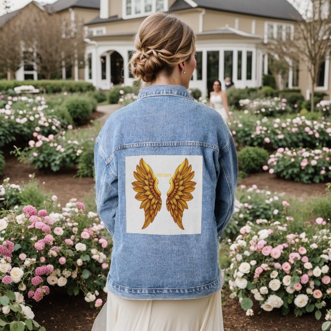 Conception de veste à ailes d'ange dorées (Mariage Retour)