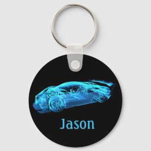 Conception de voiture cool cadeau porte-clés noir