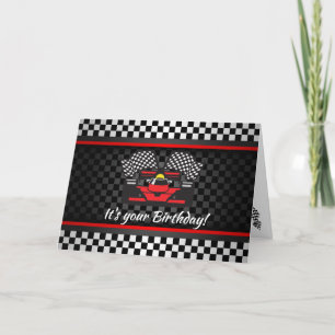 Conception de voiture de course Carte d'anniversai