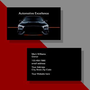 Conception des Cartes de visite automobiles les pl