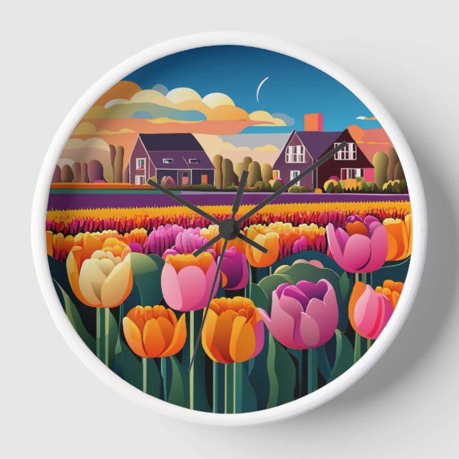 conception des horloges de champ de tulipe (Recto)