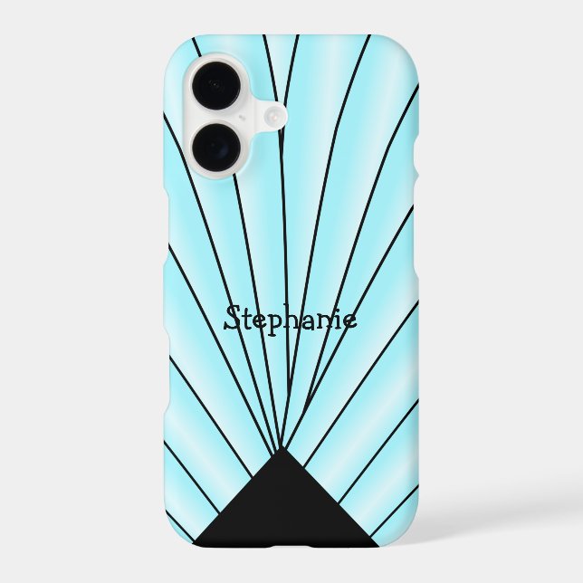 Conception d'éventail Art Déco bleu clair (Verso)