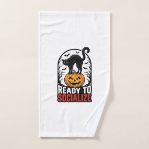 Conception d'humour de fête chat Halloween social