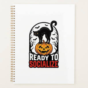 Conception d'humour de fête de chat Halloween soci