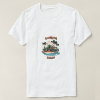 Conception d'île tropicale de plage d'été T-Shirt
