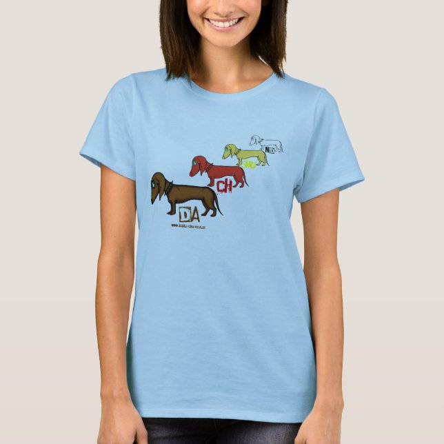 Conception drôle de T-shirt de teckel (Devant)