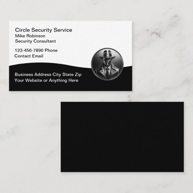 Conception du Carte de visite des services de sécu (Devant / Derrière)