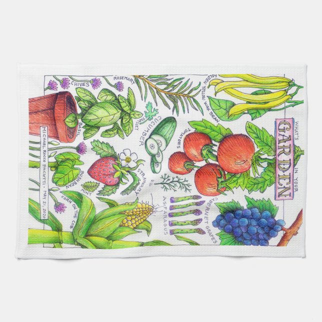 Conception du jardin - Serviette de cuisine (Horizontal)