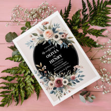 Conception élégante de faire-part de mariage flora