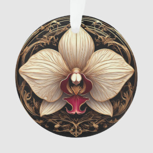 Conception élégante d'orchidée dorée