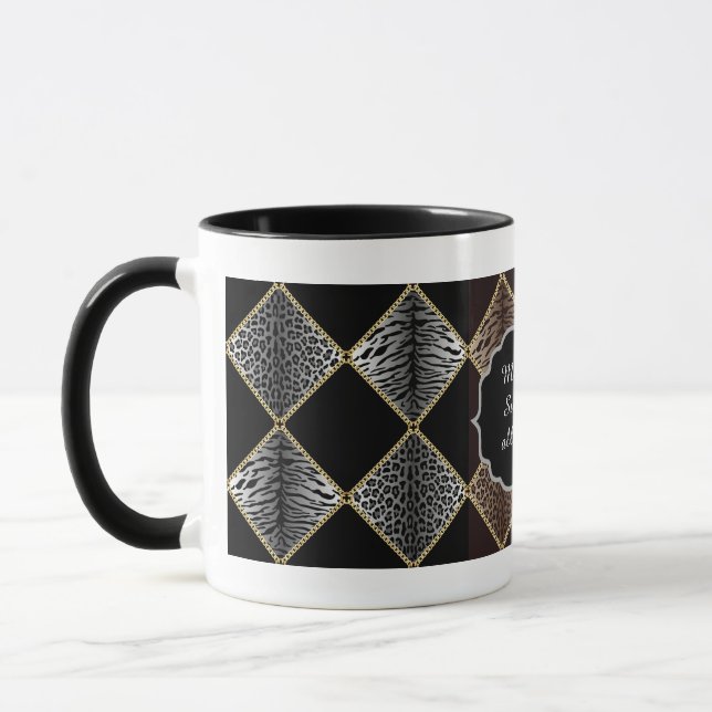 Conception Empreinte de léopard de diamant Mug à d (Gauche)
