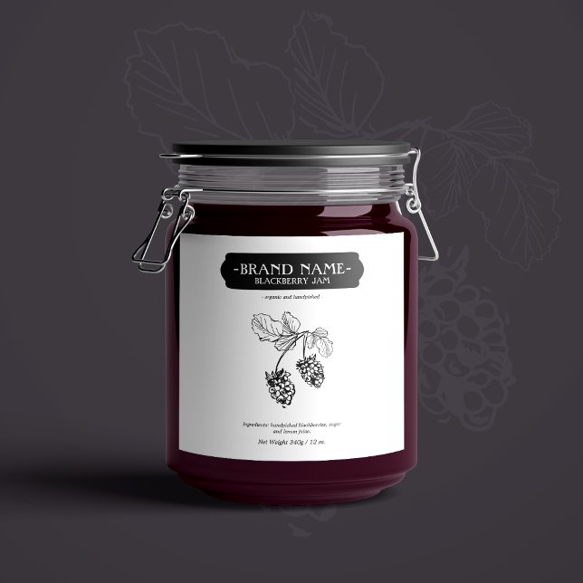 Conception Étiquette d'emballage Blackberry Jam Ja (Créateur téléchargé)