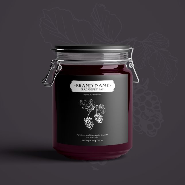 Conception Étiquette d'emballage Blackberry Jam Ja (Créateur téléchargé)