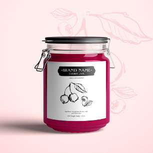 Conception Étiquette d'emballage Cherry Jam Jar