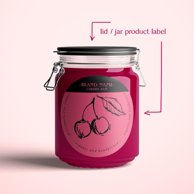 Conception Étiquette d'emballage Cherry Jam Jar (Créateur téléchargé)