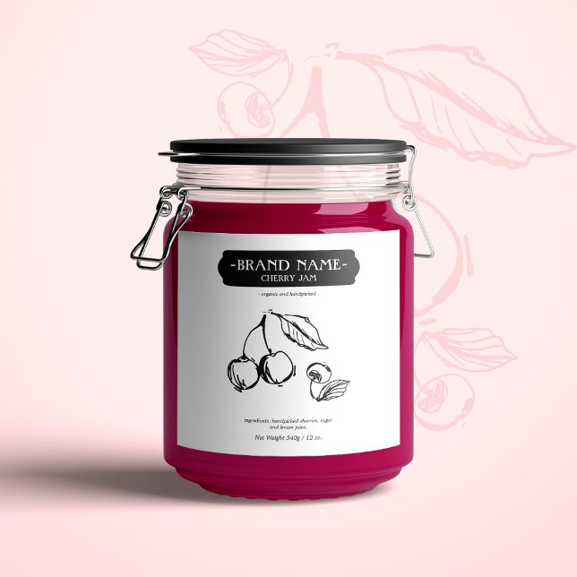 Conception Étiquette d'emballage Cherry Jam Jar (Créateur téléchargé)