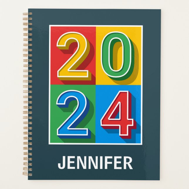 Conception géométrique colorée 2024 (Devant)