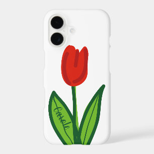 Conception graphique vectorielle de tulipe rouge m