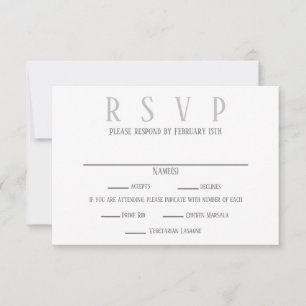 Conception grise simple - Invitation RSVP/choix de