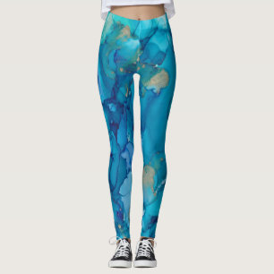 Conception Leggings Blue/Gold Ink