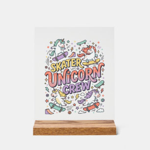 Conception Licorne Skateur Équipe Licorne Fantaisi