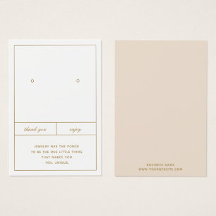 Conception minimaliste de la carte de bijoux à ore