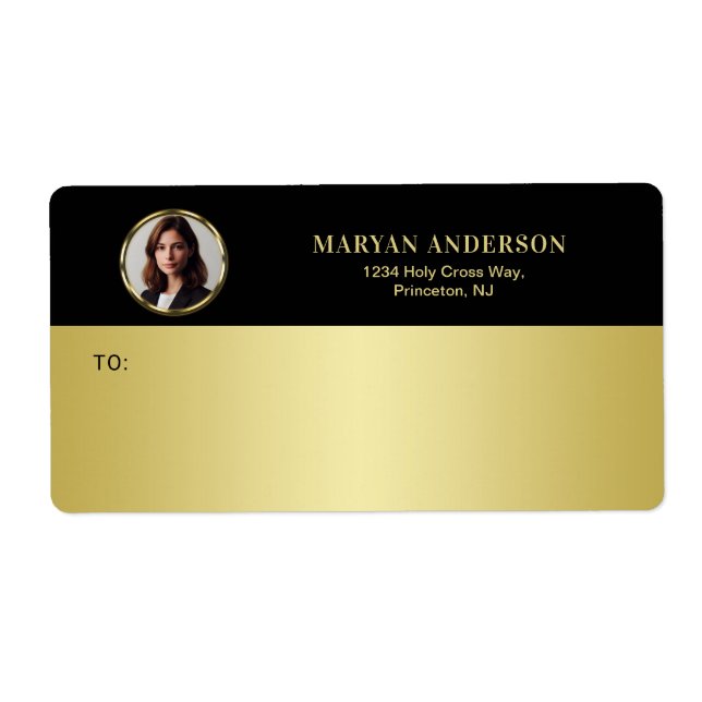 Conception noir et or, logo ou photo dans un cercl (Devant)