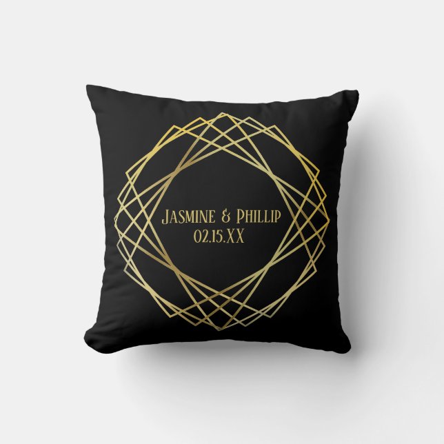 Conception Noir Mid Mod - Coussin Carré (Recto)