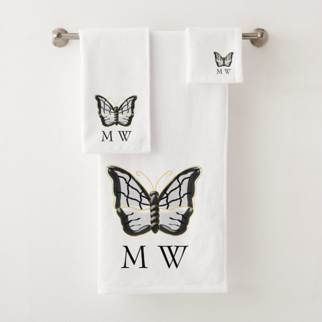 Conception Papillon Blanc Monogrammé (En situation)