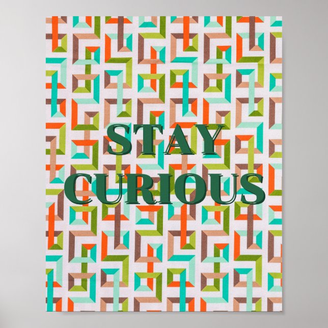 Conception rétro, affiche Restez Curieux  (Devant)