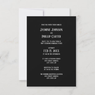 Conception simple B & N - Invitation de mariage/ré