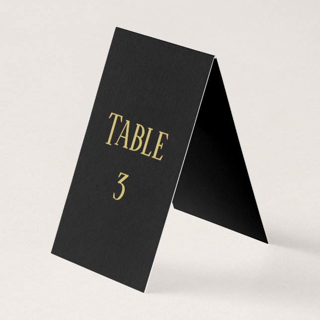 Conception simple de Black&Gold - Numéro de table (Back)