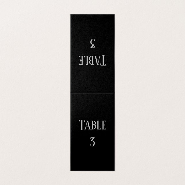 Conception simple noir et gris - Numéro de table (Outside Unfolded)