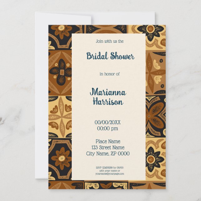 Conception Talavera Mexicaine Invitation de douche (Devant)