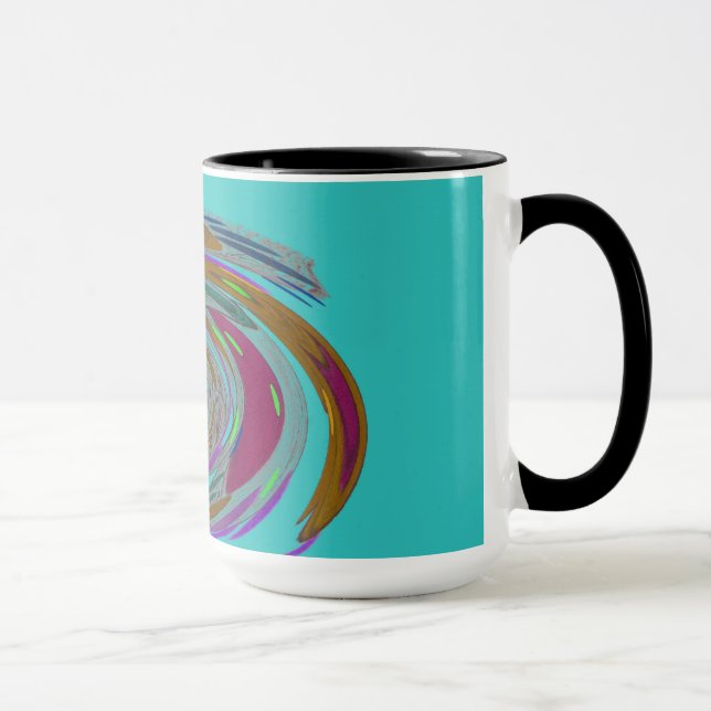 Conception turquoise de tourbillon Monogramme Mug (Droite)