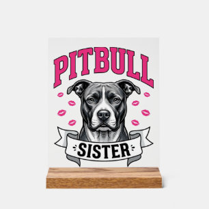 Conception vectorielle de sœur Pitbull amateur de