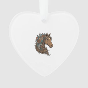 Conception vectorielle de tête de cheval floral vi