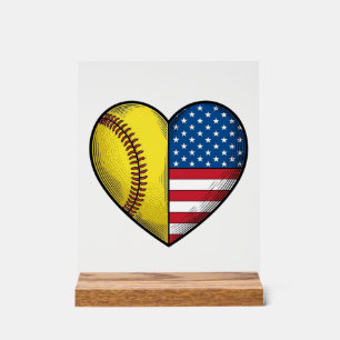 Conception vectorielle vintage de softball USA dra