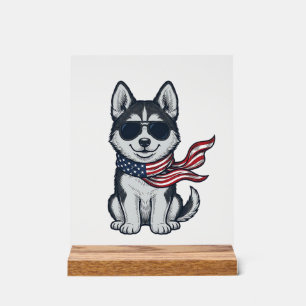 Conception vectorielle vintage d'un chiot husky pa